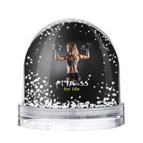Снежный шар с принтом Fitness for life , Пластик | Изображение внутри шара печатается на глянцевой фотобумаге с двух сторон | fitness. гантели | девушка | прикольные картинки | спорт | тело | экстрим