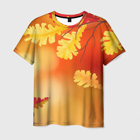 Мужская футболка 3D с принтом Осень , 100% полиэфир | прямой крой, круглый вырез горловины, длина до линии бедер | ветви | ветка | дерево | дуб | листок | листья | природа