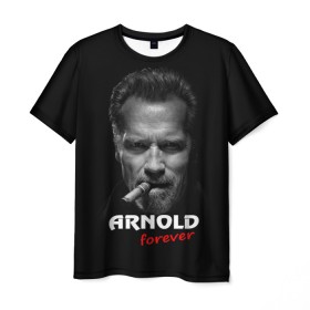 Мужская футболка 3D с принтом Arnold forever , 100% полиэфир | прямой крой, круглый вырез горловины, длина до линии бедер | актёр | арнольд шварценеггер | боевик | звезда | киногерой | супергерой | терминатор