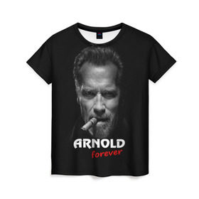 Женская футболка 3D с принтом Arnold forever , 100% полиэфир ( синтетическое хлопкоподобное полотно) | прямой крой, круглый вырез горловины, длина до линии бедер | Тематика изображения на принте: актёр | арнольд шварценеггер | боевик | звезда | киногерой | супергерой | терминатор