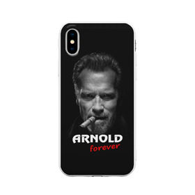 Чехол для iPhone X матовый с принтом Arnold forever , Силикон | Печать на задней стороне чехла, без боковой панели | актёр | арнольд шварценеггер | боевик | звезда | киногерой | супергерой | терминатор