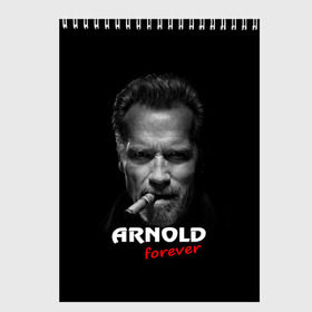 Скетчбук с принтом Arnold forever , 100% бумага
 | 48 листов, плотность листов — 100 г/м2, плотность картонной обложки — 250 г/м2. Листы скреплены сверху удобной пружинной спиралью | актёр | арнольд шварценеггер | боевик | звезда | киногерой | супергерой | терминатор