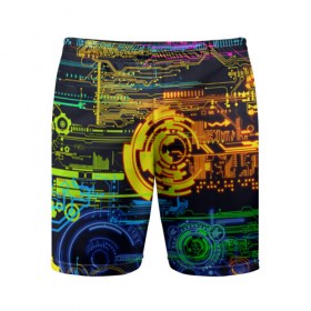 Мужские шорты 3D спортивные с принтом Техно ,  |  | luxury | premium | vip | премиум | техно | эксклюзив