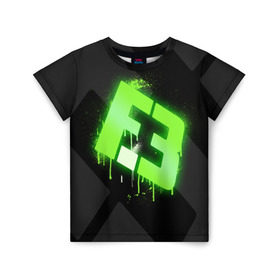 Детская футболка 3D с принтом cs:go - Flipsid3 (Black collection) , 100% гипоаллергенный полиэфир | прямой крой, круглый вырез горловины, длина до линии бедер, чуть спущенное плечо, ткань немного тянется | Тематика изображения на принте: cs | csgo | flipsid3 | го | кс