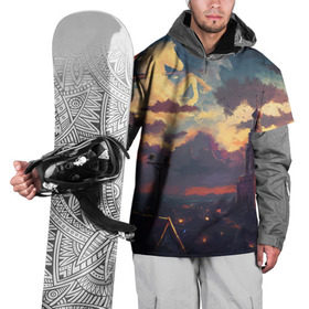 Накидка на куртку 3D с принтом Закат , 100% полиэстер |  | horse | sky | sunset | город | закат | кремль | лошадь | небо | россия | собор