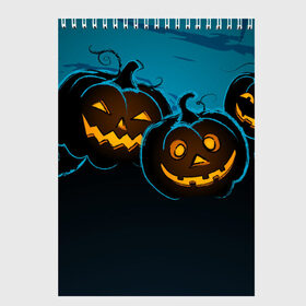 Скетчбук с принтом Halloween3 , 100% бумага
 | 48 листов, плотность листов — 100 г/м2, плотность картонной обложки — 250 г/м2. Листы скреплены сверху удобной пружинной спиралью | 
