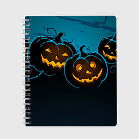 Тетрадь с принтом Halloween3 , 100% бумага | 48 листов, плотность листов — 60 г/м2, плотность картонной обложки — 250 г/м2. Листы скреплены сбоку удобной пружинной спиралью. Уголки страниц и обложки скругленные. Цвет линий — светло-серый
 | Тематика изображения на принте: 