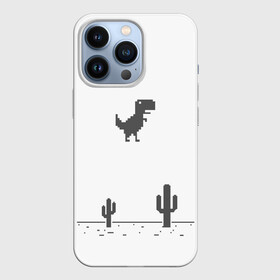 Чехол для iPhone 13 Pro с принтом T rex game ,  |  | Тематика изображения на принте: chrome | google | гугл | хром