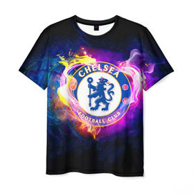 Мужская футболка 3D с принтом Chelsea , 100% полиэфир | прямой крой, круглый вырез горловины, длина до линии бедер | Тематика изображения на принте: chelsea | football. | английская премьер лига | апл | футбол | челси