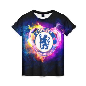 Женская футболка 3D с принтом Chelsea , 100% полиэфир ( синтетическое хлопкоподобное полотно) | прямой крой, круглый вырез горловины, длина до линии бедер | chelsea | football. | английская премьер лига | апл | футбол | челси