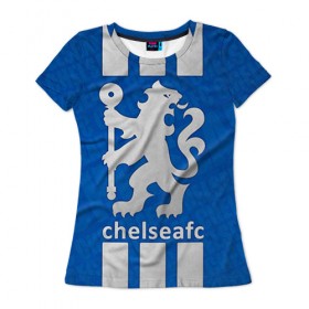 Женская футболка 3D с принтом Chelsea , 100% полиэфир ( синтетическое хлопкоподобное полотно) | прямой крой, круглый вырез горловины, длина до линии бедер | chelsea | football. | английская премьер лига | апл | футбол | челси