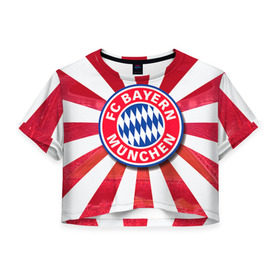 Женская футболка 3D укороченная с принтом Bayern , 100% полиэстер | круглая горловина, длина футболки до линии талии, рукава с отворотами | bayern | football | бавария | бундеслига | немецкий чемпионат | футбол