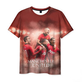 Мужская футболка 3D с принтом Manchester United , 100% полиэфир | прямой крой, круглый вырез горловины, длина до линии бедер | manchester united