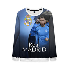 Мужской свитшот 3D с принтом Real Madrid , 100% полиэстер с мягким внутренним слоем | круглый вырез горловины, мягкая резинка на манжетах и поясе, свободная посадка по фигуре | real madrid