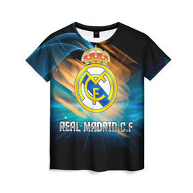 Женская футболка 3D с принтом Real Madrid , 100% полиэфир ( синтетическое хлопкоподобное полотно) | прямой крой, круглый вырез горловины, длина до линии бедер | real madrid
