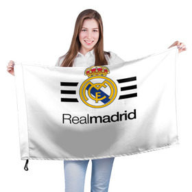 Флаг 3D с принтом Real madrid , 100% полиэстер | плотность ткани — 95 г/м2, размер — 67 х 109 см. Принт наносится с одной стороны | Тематика изображения на принте: football | real | real madrid | примера | реал | реал мадрид | футбол | чемпионат испании