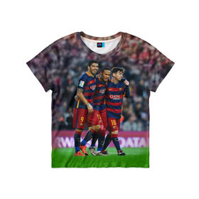 Детская футболка 3D с принтом Barcelona5 , 100% гипоаллергенный полиэфир | прямой крой, круглый вырез горловины, длина до линии бедер, чуть спущенное плечо, ткань немного тянется | barcelona | football | барса | барселона | примера | футбол | чемпионат испании
