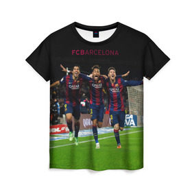 Женская футболка 3D с принтом Barcelona6 , 100% полиэфир ( синтетическое хлопкоподобное полотно) | прямой крой, круглый вырез горловины, длина до линии бедер | barcelona | football | барса | барселона | примера | футбол | чемпионат испании