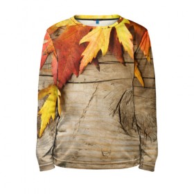 Детский лонгслив 3D с принтом Золотая осень , 100% полиэстер | длинные рукава, круглый вырез горловины, полуприлегающий силуэт
 | дерево | лист | листья | осень