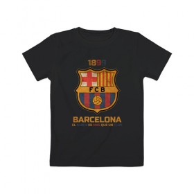 Детская футболка хлопок с принтом Barcelona2 , 100% хлопок | круглый вырез горловины, полуприлегающий силуэт, длина до линии бедер | barcelona | football | барса | барселона | примера | футбол | чемпионат испании
