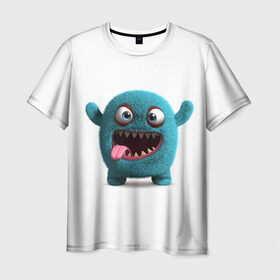 Мужская футболка 3D с принтом Монстр , 100% полиэфир | прямой крой, круглый вырез горловины, длина до линии бедер | Тематика изображения на принте: luxury | premium | vip | монстр | премиум | эксклюзив