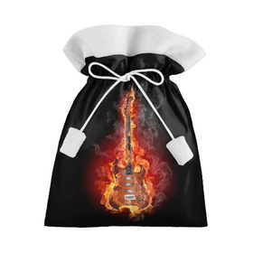 Подарочный 3D мешок с принтом Адская гитара , 100% полиэстер | Размер: 29*39 см | Тематика изображения на принте: ад | арт | дым | музыка | новинки | огонь | пламя | популярные | энергия | яркие