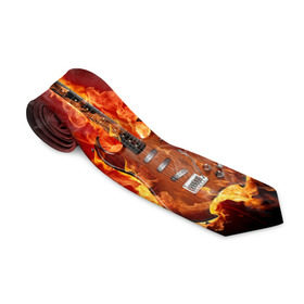 Галстук 3D с принтом Адская гитара , 100% полиэстер | Длина 148 см; Плотность 150-180 г/м2 | ад | арт | дым | музыка | новинки | огонь | пламя | популярные | энергия | яркие