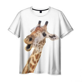 Мужская футболка 3D с принтом Жираф VPPDGryphon , 100% полиэфир | прямой крой, круглый вырез горловины, длина до линии бедер | luxury | premium | vip | vppdgryphon | жираф | премиум | эксклюзив