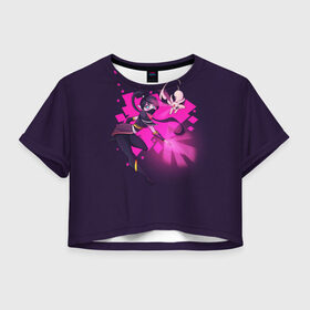 Женская футболка 3D укороченная с принтом Lanaya , 100% полиэстер | круглая горловина, длина футболки до линии талии, рукава с отворотами | dota 2 | espeon | lanaya | девушка | игра | игрок