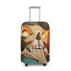 Чехол для чемодана 3D с принтом Skeleton King , 86% полиэфир, 14% спандекс | двустороннее нанесение принта, прорези для ручек и колес | 