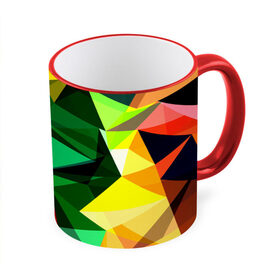 Кружка 3D с принтом Полигоны , керамика | ёмкость 330 мл | геометрия | разноцветный | треугольники | яркий