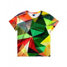 Детская футболка 3D с принтом Полигоны , 100% гипоаллергенный полиэфир | прямой крой, круглый вырез горловины, длина до линии бедер, чуть спущенное плечо, ткань немного тянется | геометрия | разноцветный | треугольники | яркий