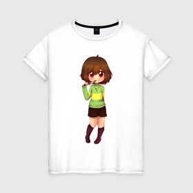 Женская футболка хлопок с принтом Chara , 100% хлопок | прямой крой, круглый вырез горловины, длина до линии бедер, слегка спущенное плечо | андертейл | чара