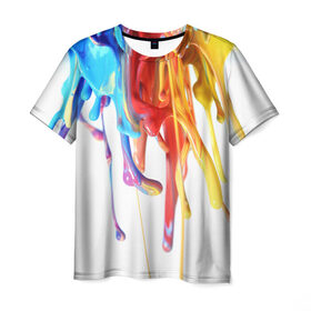 Мужская футболка 3D с принтом Краска , 100% полиэфир | прямой крой, круглый вырез горловины, длина до линии бедер | Тематика изображения на принте: luxury | premium | vip | краска | премиум | эксклюзив