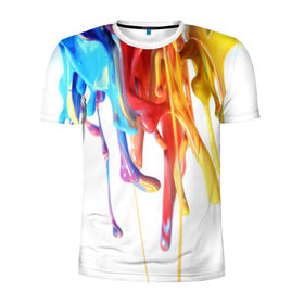 Мужская футболка 3D спортивная с принтом Краска , 100% полиэстер с улучшенными характеристиками | приталенный силуэт, круглая горловина, широкие плечи, сужается к линии бедра | luxury | premium | vip | краска | премиум | эксклюзив