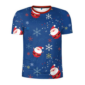 Мужская футболка 3D спортивная с принтом Новый год от new.art.fox , 100% полиэстер с улучшенными характеристиками | приталенный силуэт, круглая горловина, широкие плечи, сужается к линии бедра | праздник | снег | снежинки