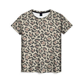 Женская футболка 3D с принтом Шкура леопарда 3 , 100% полиэфир ( синтетическое хлопкоподобное полотно) | прямой крой, круглый вырез горловины, длина до линии бедер | африка | дикие | животные | леопард