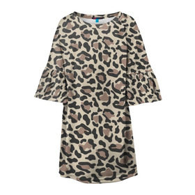 Детское платье 3D с принтом Шкура леопарда 3 , 100% полиэстер | прямой силуэт, чуть расширенный к низу. Круглая горловина, на рукавах — воланы | африка | дикие | животные | леопард