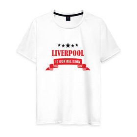 Мужская футболка хлопок с принтом Liverpool , 100% хлопок | прямой крой, круглый вырез горловины, длина до линии бедер, слегка спущенное плечо. | ливерпуль