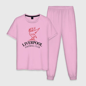 Мужская пижама хлопок с принтом Liverpool , 100% хлопок | брюки и футболка прямого кроя, без карманов, на брюках мягкая резинка на поясе и по низу штанин
 | leverpool | ливерпуль