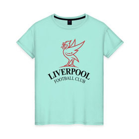 Женская футболка хлопок с принтом Liverpool , 100% хлопок | прямой крой, круглый вырез горловины, длина до линии бедер, слегка спущенное плечо | leverpool | ливерпуль
