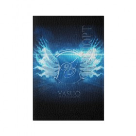 Обложка для паспорта матовая кожа с принтом Ясуо , натуральная матовая кожа | размер 19,3 х 13,7 см; прозрачные пластиковые крепления | league of legends | yasuo | ясуо
