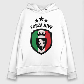 Женское худи Oversize хлопок с принтом Forza Juventus , френч-терри — 70% хлопок, 30% полиэстер. Мягкий теплый начес внутри —100% хлопок | боковые карманы, эластичные манжеты и нижняя кромка, капюшон на магнитной кнопке | forza | juventus | футбол