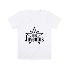 Детская футболка хлопок с принтом juventus , 100% хлопок | круглый вырез горловины, полуприлегающий силуэт, длина до линии бедер | juventus | ювентус