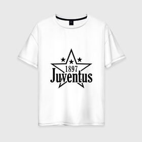 Женская футболка хлопок Oversize с принтом juventus , 100% хлопок | свободный крой, круглый ворот, спущенный рукав, длина до линии бедер
 | juventus | ювентус