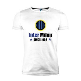 Мужская футболка премиум с принтом Inter Milan , 92% хлопок, 8% лайкра | приталенный силуэт, круглый вырез ворота, длина до линии бедра, короткий рукав | 