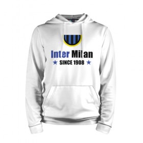 Мужская толстовка хлопок с принтом Inter Milan , френч-терри, мягкий теплый начес внутри (100% хлопок) | карман-кенгуру, эластичные манжеты и нижняя кромка, капюшон с подкладом и шнурком | 