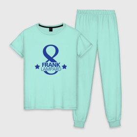 Женская пижама хлопок с принтом Фрэнк Лэмпард , 100% хлопок | брюки и футболка прямого кроя, без карманов, на брюках мягкая резинка на поясе и по низу штанин | frank lanpard | фрэнк лэмпард | челси