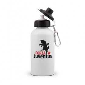 Бутылка спортивная с принтом Forza Juventus , металл | емкость — 500 мл, в комплекте две пластиковые крышки и карабин для крепления | juventus | ювентус