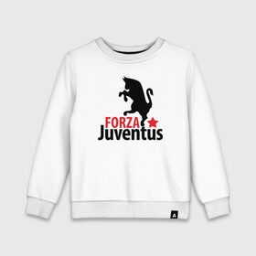 Детский свитшот хлопок с принтом Forza Juventus , 100% хлопок | круглый вырез горловины, эластичные манжеты, пояс и воротник | Тематика изображения на принте: juventus | ювентус